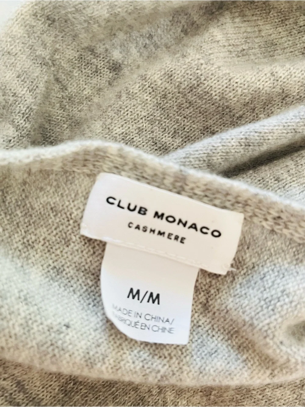 Club Monaco 100% cashmere light gray cropped sweater M NWOT